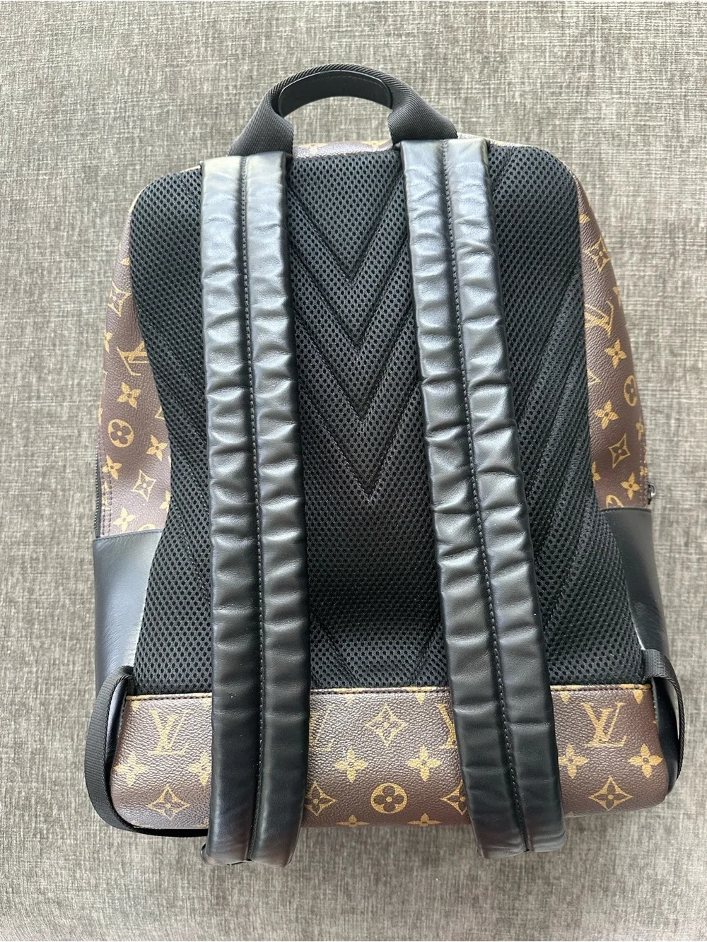 Louis Vuitton Brown Monogram Canvas Backpack with Black Trim